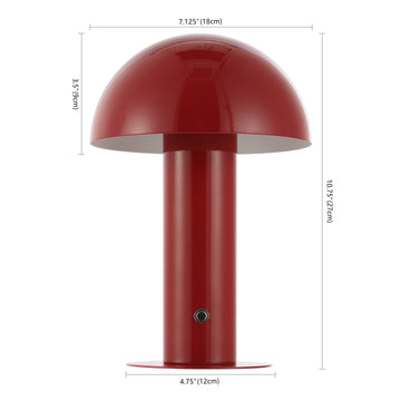 Boletus 10.75" Contemporary Bohemian Rechargeable/Cordless Iron Integrated LED Mushroom Table Lamp